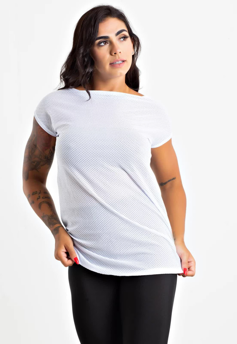Blusa Fitness Tela Manga Curta - Foto 4