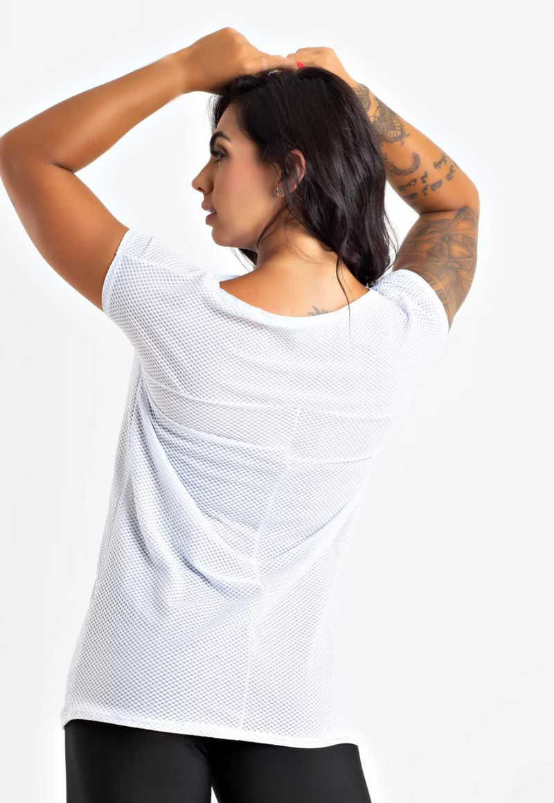 Blusa Fitness Tela Manga Curta - Foto 2