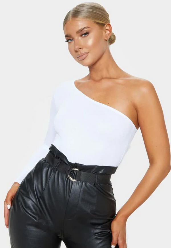 Body Feminino Um Ombro Só Manga Longa - Foto 1
