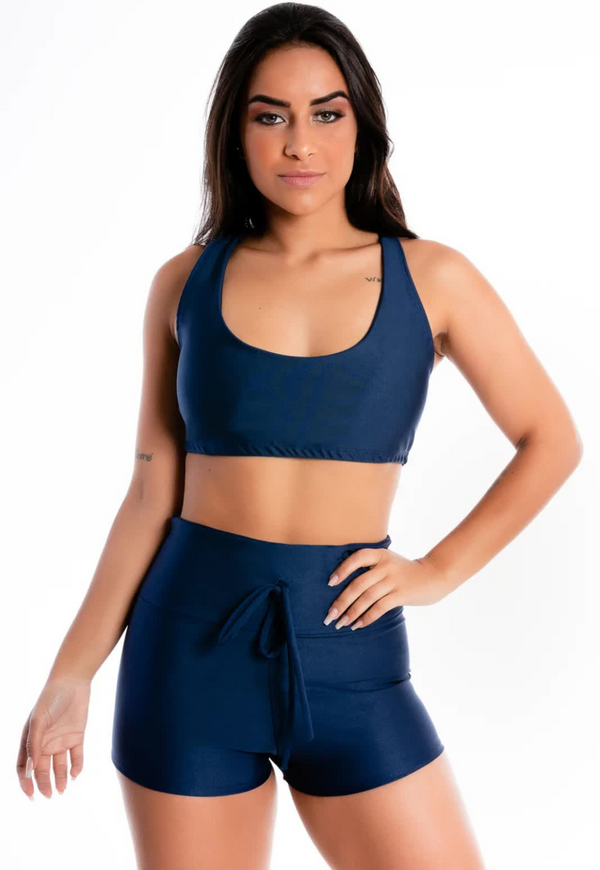 Conjunto Cropped Liso e Short Liso - Foto 1