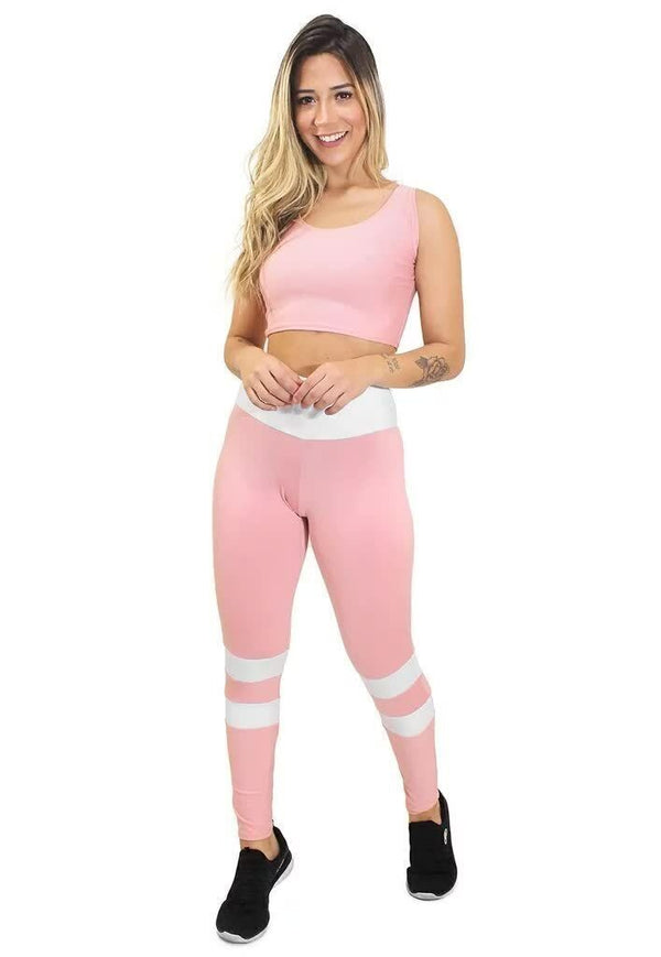 Calça Legging e Cropped Levanta Bumbum Conjunto - Foto 1