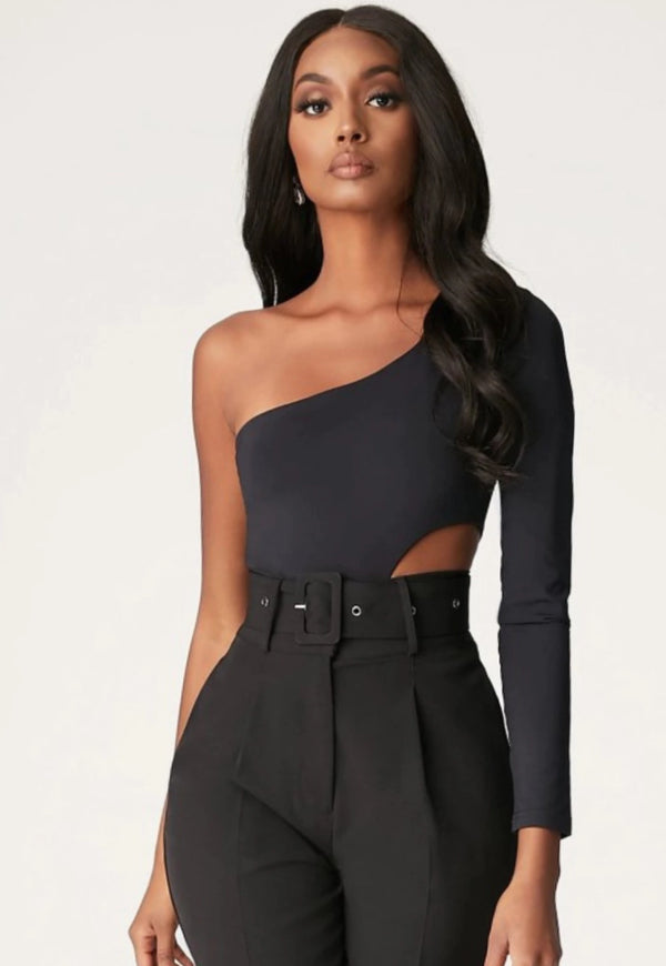 Body Um Ombro Só Detalhe Cintura Feminino - Foto 1