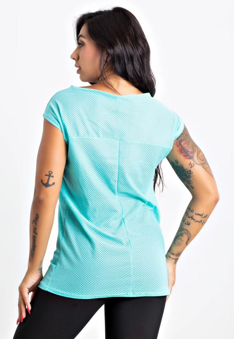Blusa Fitness Tela Manga Curta - Foto 2
