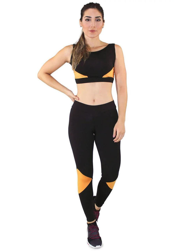 Conjunto Fitness Cropped + Calça Legging - Foto 1