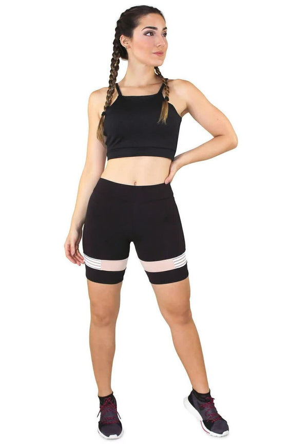 Cropped Alcinha Com Shorts Conjunto Fitness - Foto 1