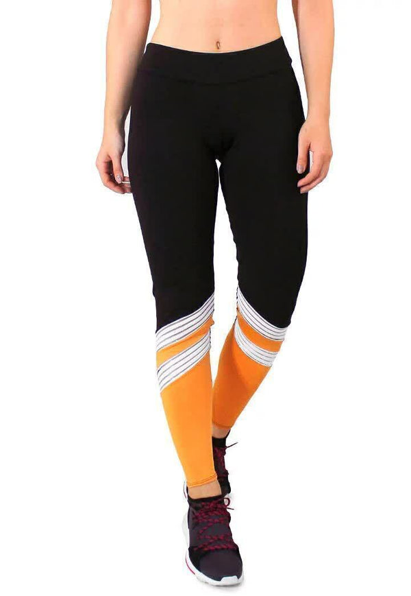 Calça Legging Fitness com detalhe e listras - Foto 1