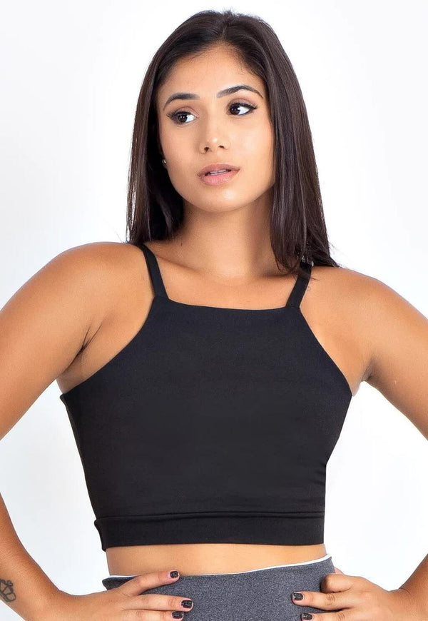 Cropped Top Fitness Alcinha Basic - Foto 1