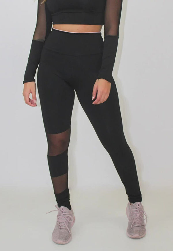Calça Detalhe Transparente Legging Fitness - Foto 1
