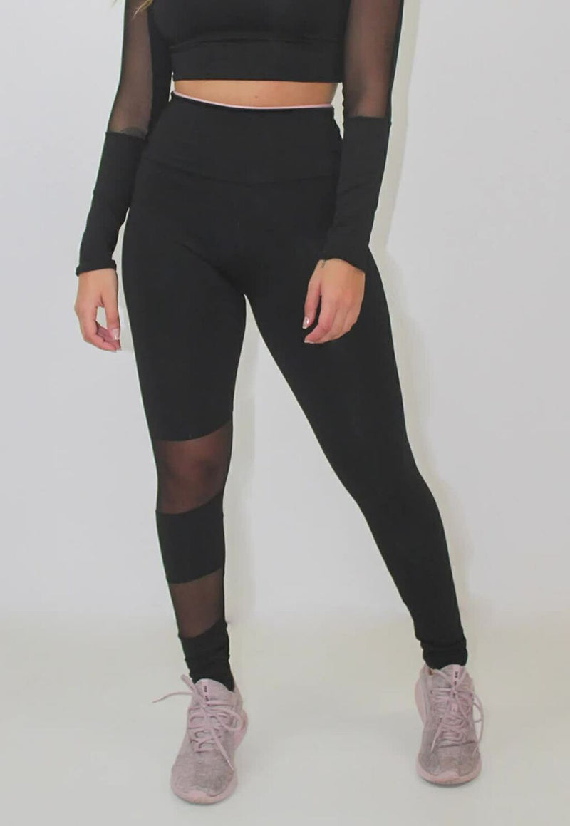 Calça Detalhe Transparente Legging Fitness - Foto 1