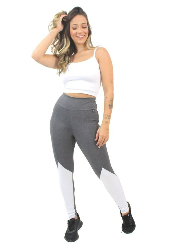 Conjunto Cropped Alcinha e Legging Mescla - Foto 1