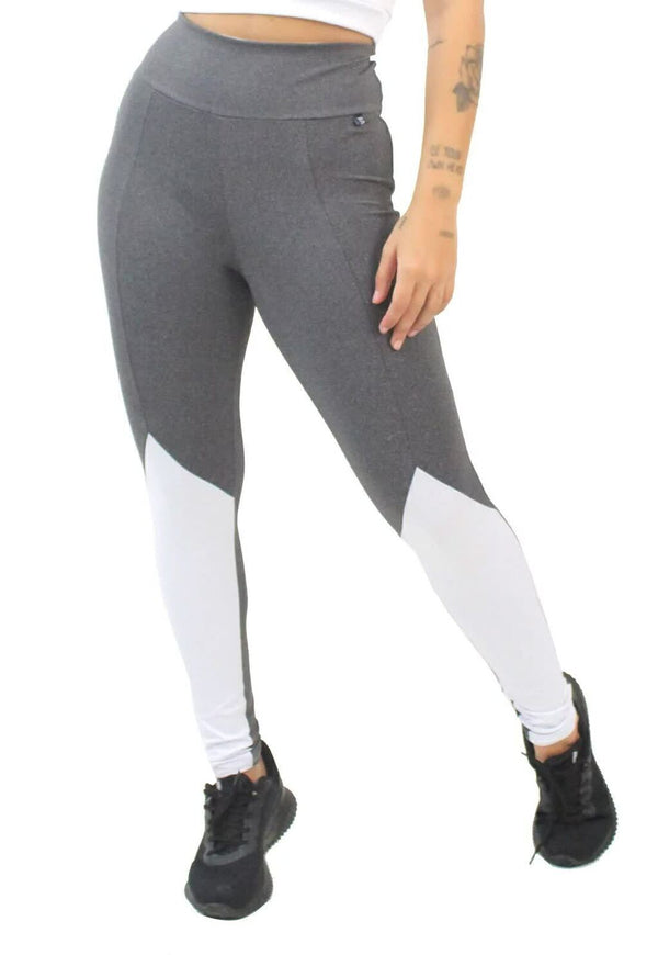 Calça Legging Fitness Mescla com Detalhe - Foto 1