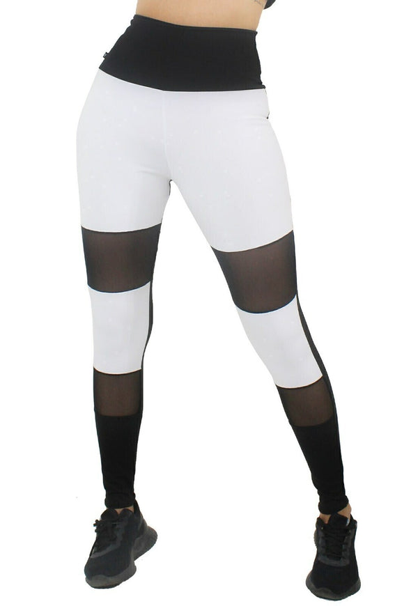 Calça Legging Detalhe Tela - Foto 1