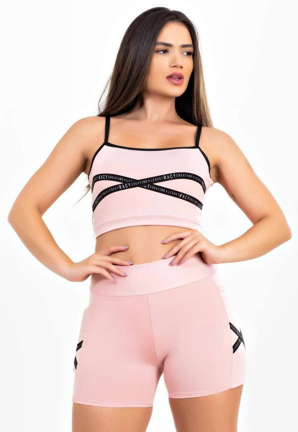 Conjunto Fitness Short Cintura Alta com Cropped - Foto 1
