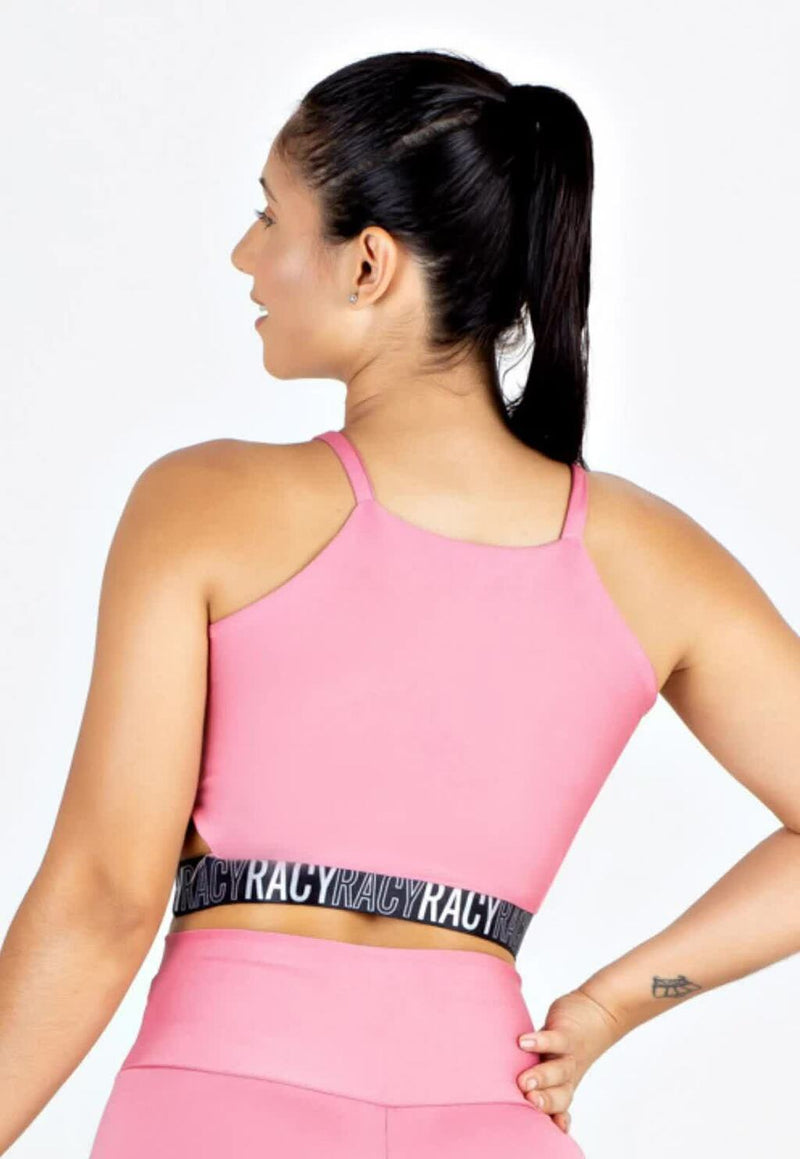 Top Cropped Detalhe Lateral e Elástico na Barra Fitness - Foto 3