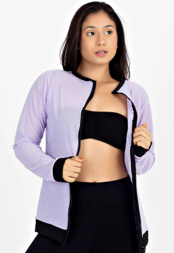 Casaco De Tela Com Ziper Fitness Longo - Foto 1
