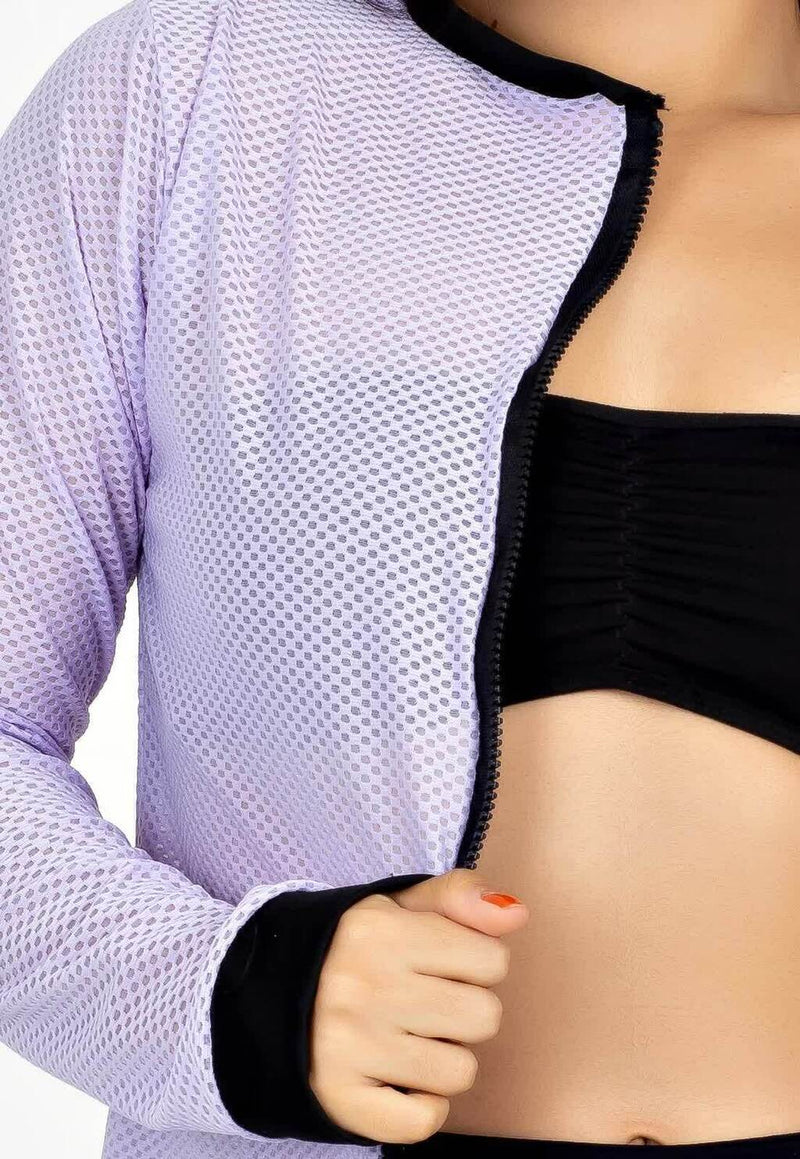 Casaco De Tela Com Ziper Fitness Longo - Foto 2