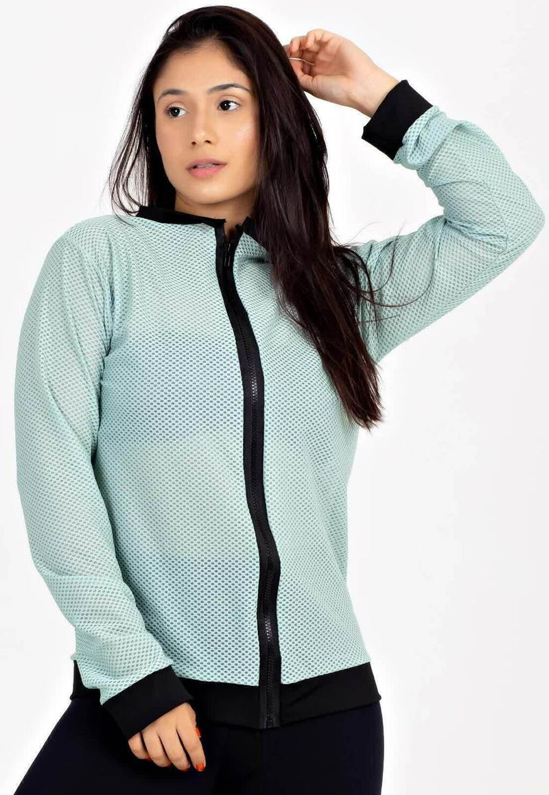 Casaco De Tela Com Ziper Fitness Longo - Foto 3