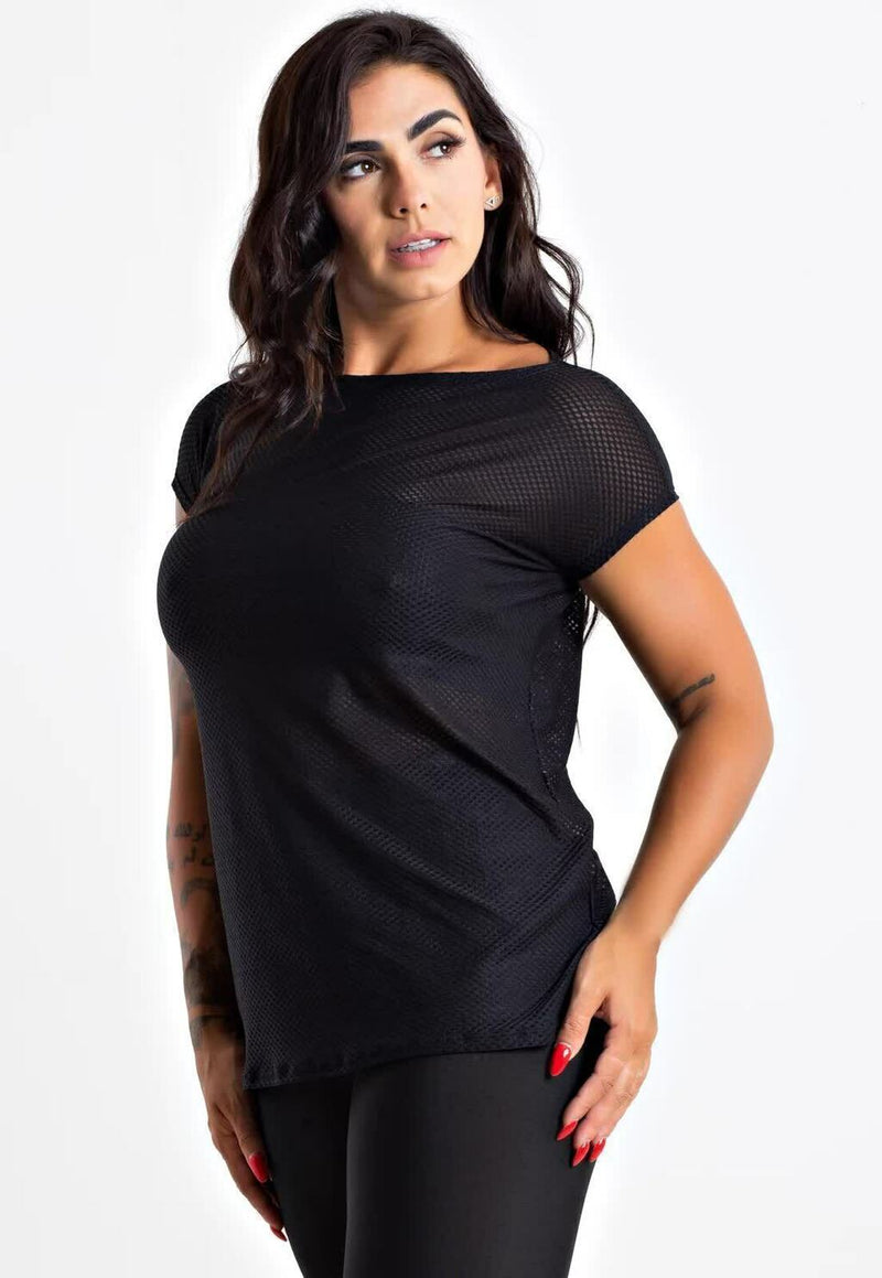 Blusa Manga Curta Fitness Tela - Foto 3