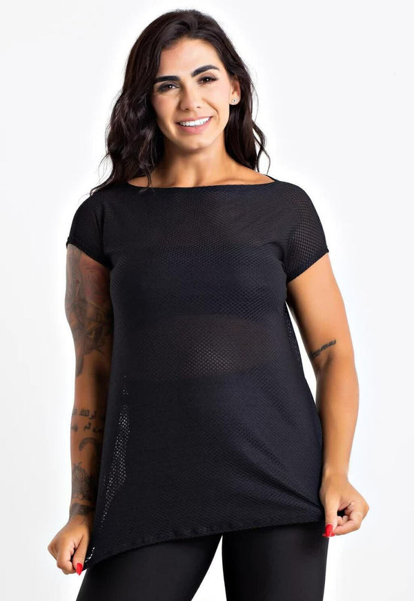 Blusa Manga Curta Fitness Tela - Foto 1