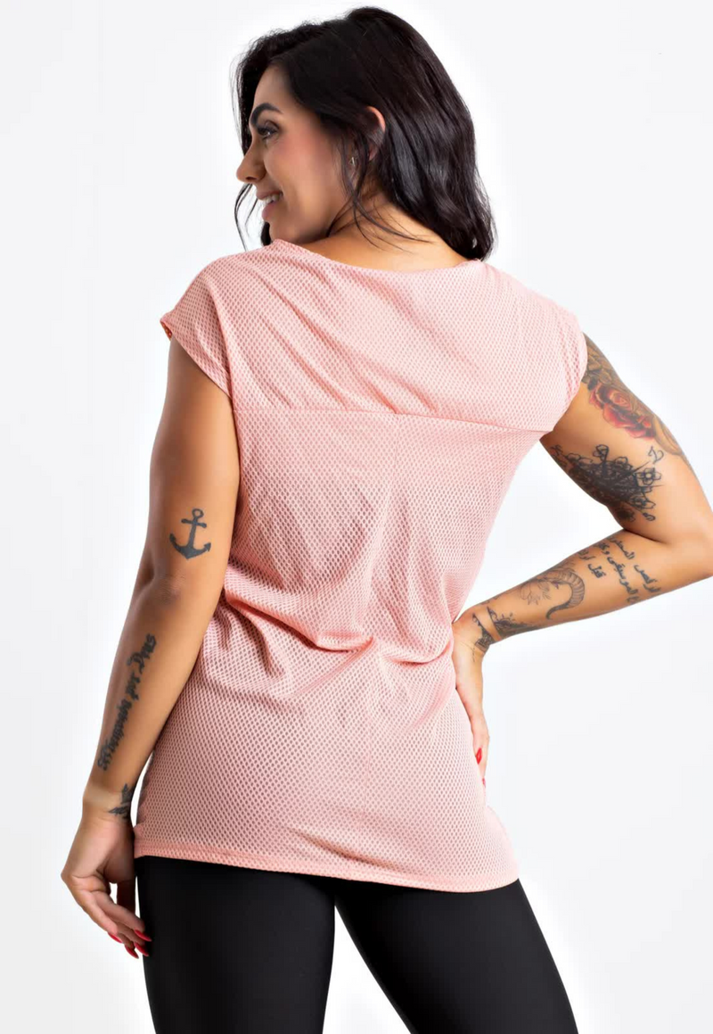 Blusa Tela Manga Curta Fitness - Foto 2