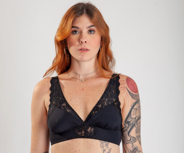 Bralette de Microfibra com Renda sem Bojo