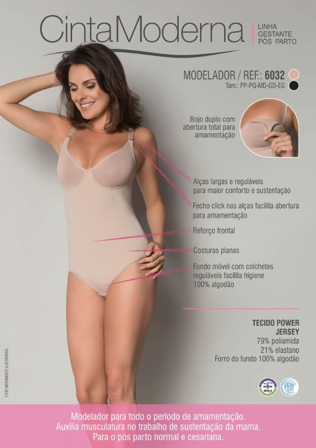 Body Modelador de Amamentação com Alta Compressão - Foto 2