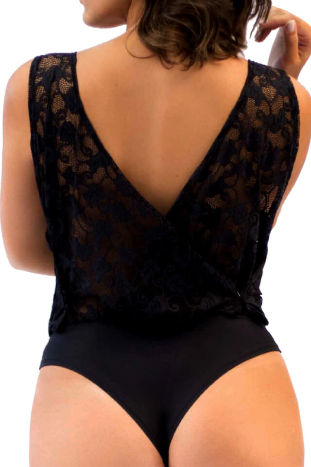 Body de Renda com Decote Profundo - Foto 2