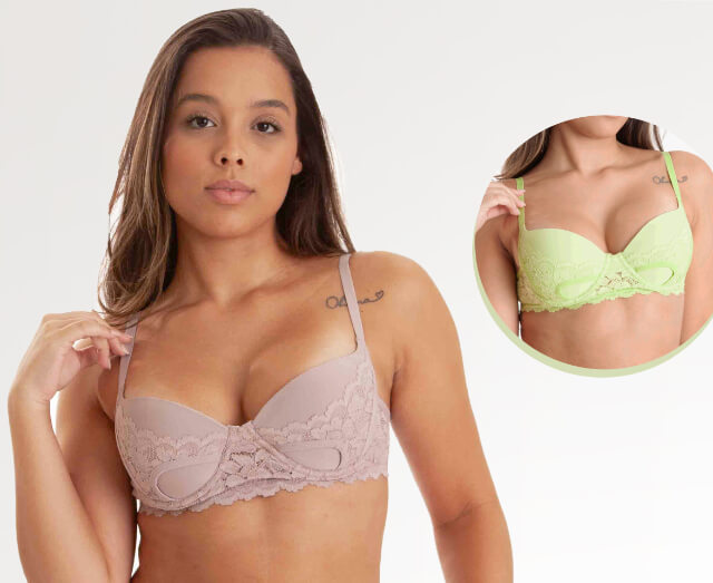 Bustiê de Microfibra e Renda com Bojo Soft - Foto 3