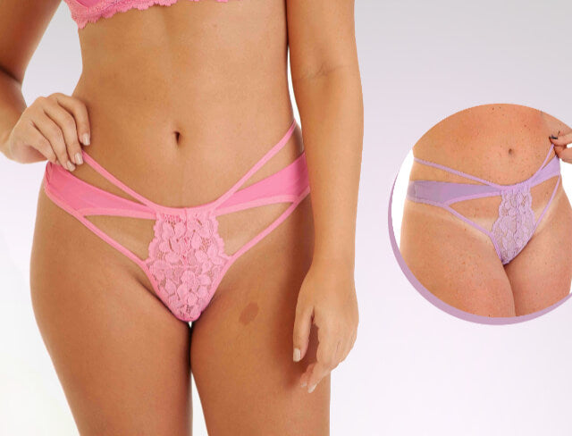 Calcinha Strappy de Renda e Microfibra - Foto 4